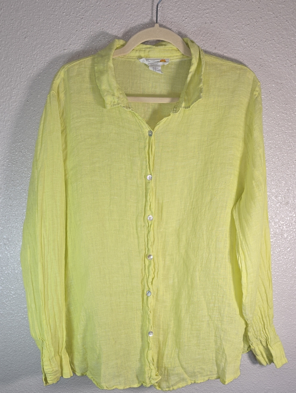 C&C California Lightweight Yellow Linen Button-Up Shirt - Men